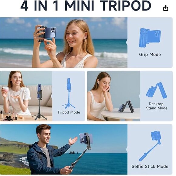 NEW Portable Mini Tripod Selfie Stick - Picture 4 of 4